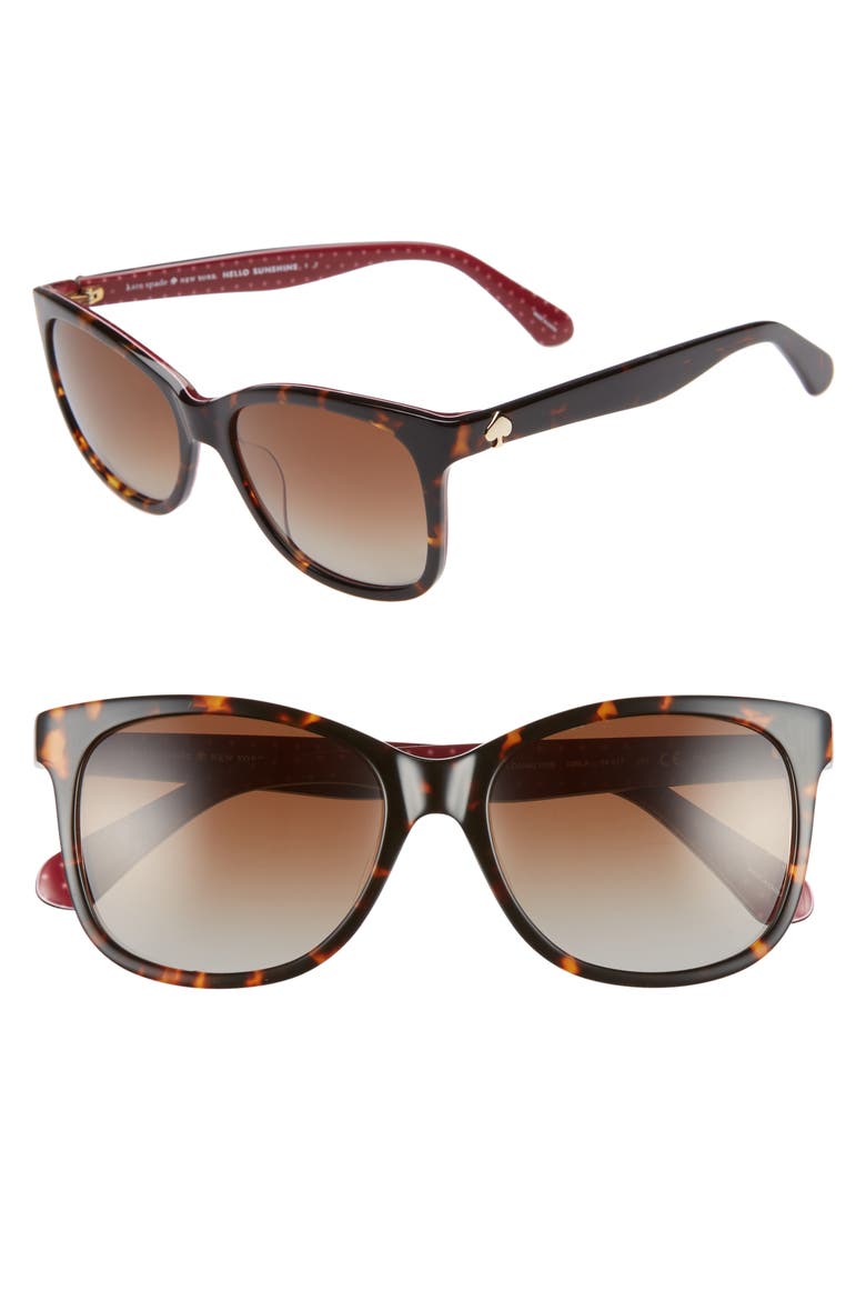 danalyn 54mm polarized sunglasses, Main, color, DARK HAVANA POLARIZED