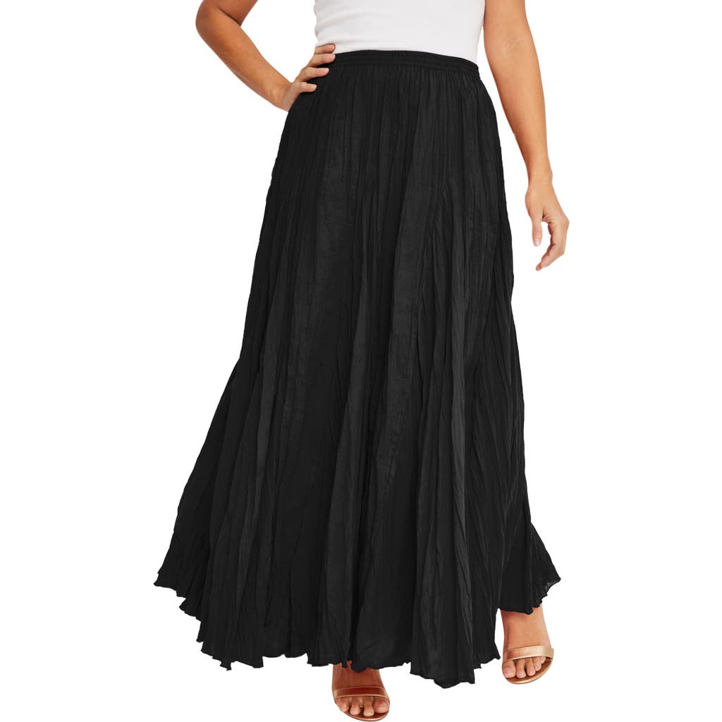 Jessica London Flowing Crinkled Maxi Skirt In Black