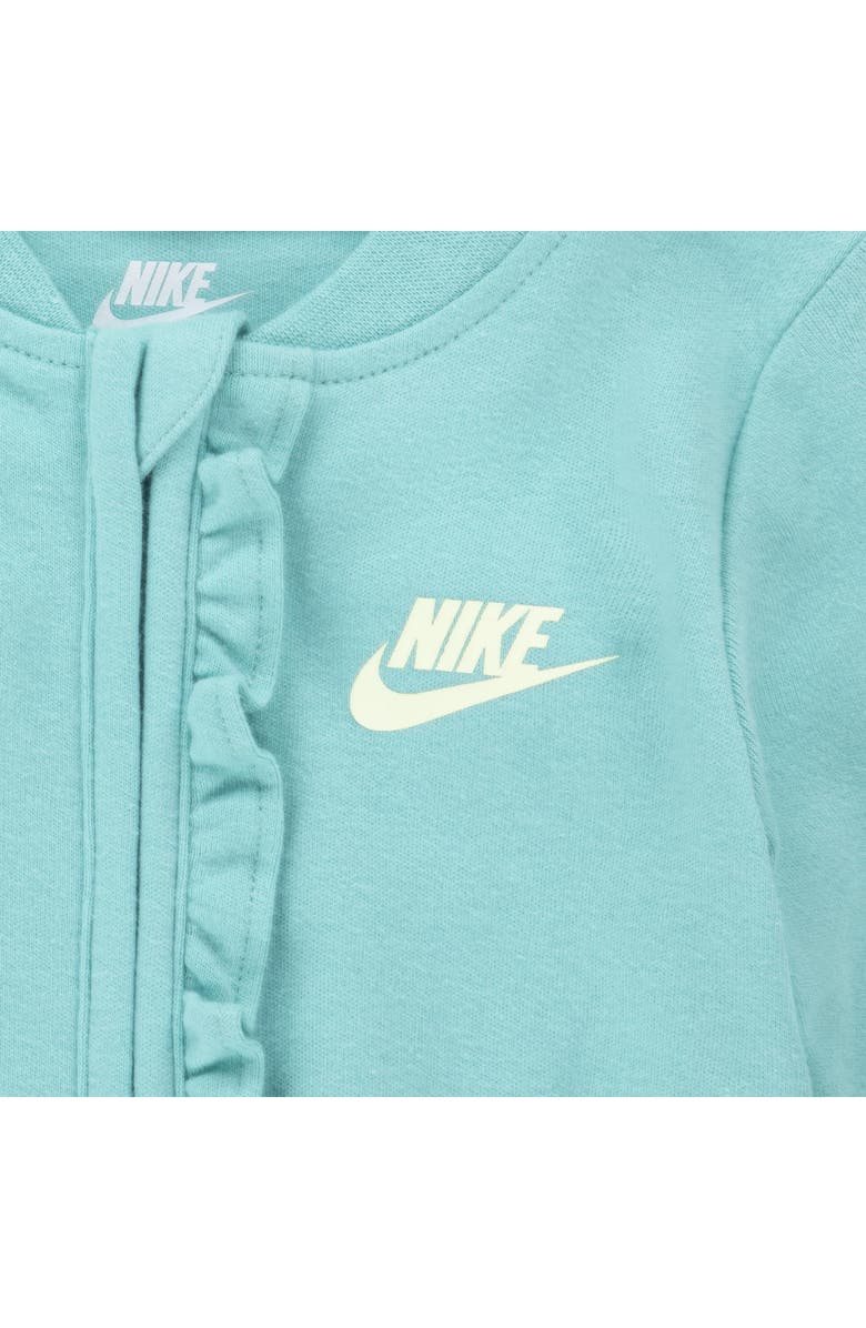 Nike Fresh Cut Ruffle Long Sleeve Footie, Alternate, color, Green Frost