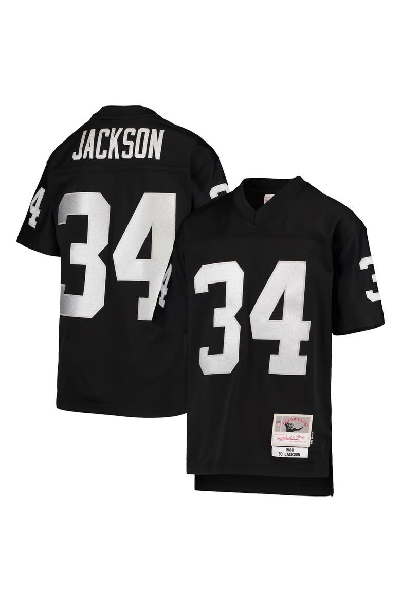 Youth Mitchell & Ness Bo Jackson Black Las Vegas Raiders 1988 Legacy Retired Player Jersey, Main, color, Black