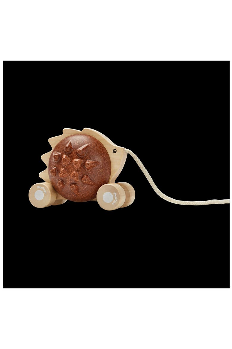Hedgehog Pull Along Toy, Alternate, color, BROWN