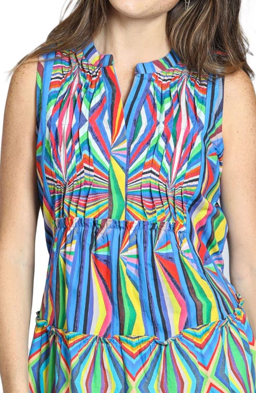Apny Pintuck Sleeveless Cotton Dress In Multi