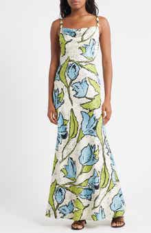 Topshop Cowl Neck Floral Print Dress