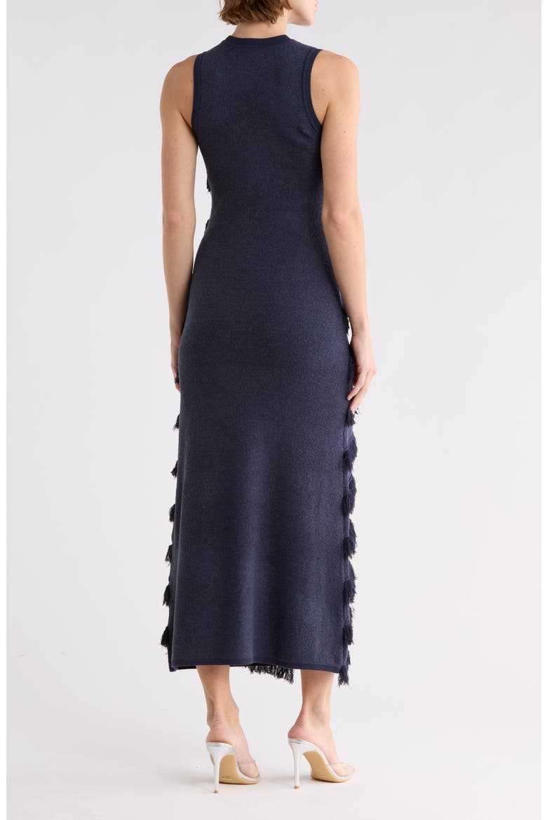 Sorcha Fringe Knit Dress, Alternate, color, NAVY