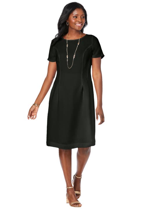 Jessica London Fit & Flare Dress In Black