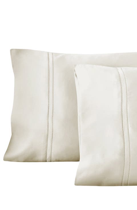 500 Thread Count 100% Certified Egyptian Cotton Sateen Double Hemstitch Yalda Pillowcase Set