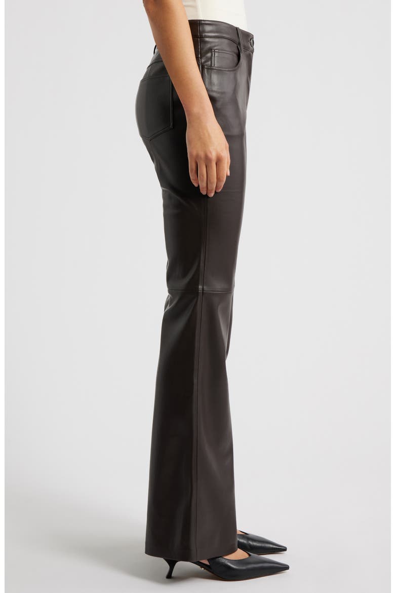 Connie Flared Faux Leather Pants, Alternate, color, CHOCOLATE
