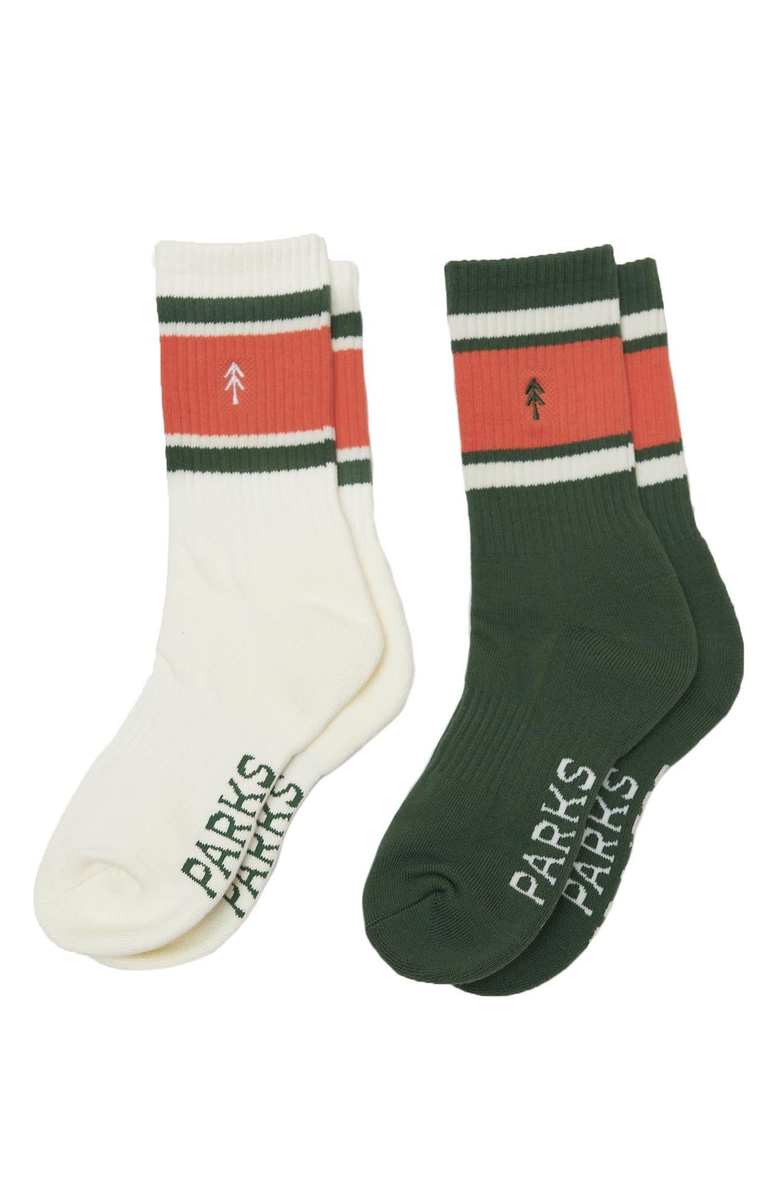 Parks Project Trail Crew Tube Sock 2 Pack, Main, color, Green And Natural