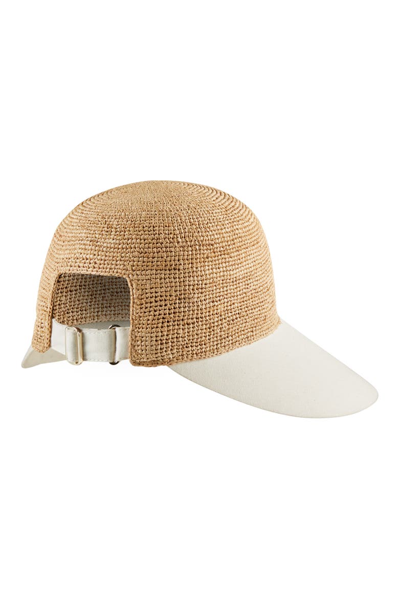 Raffia & Cotton Baseball Cap, Alternate, color, NATURAL/ CRME