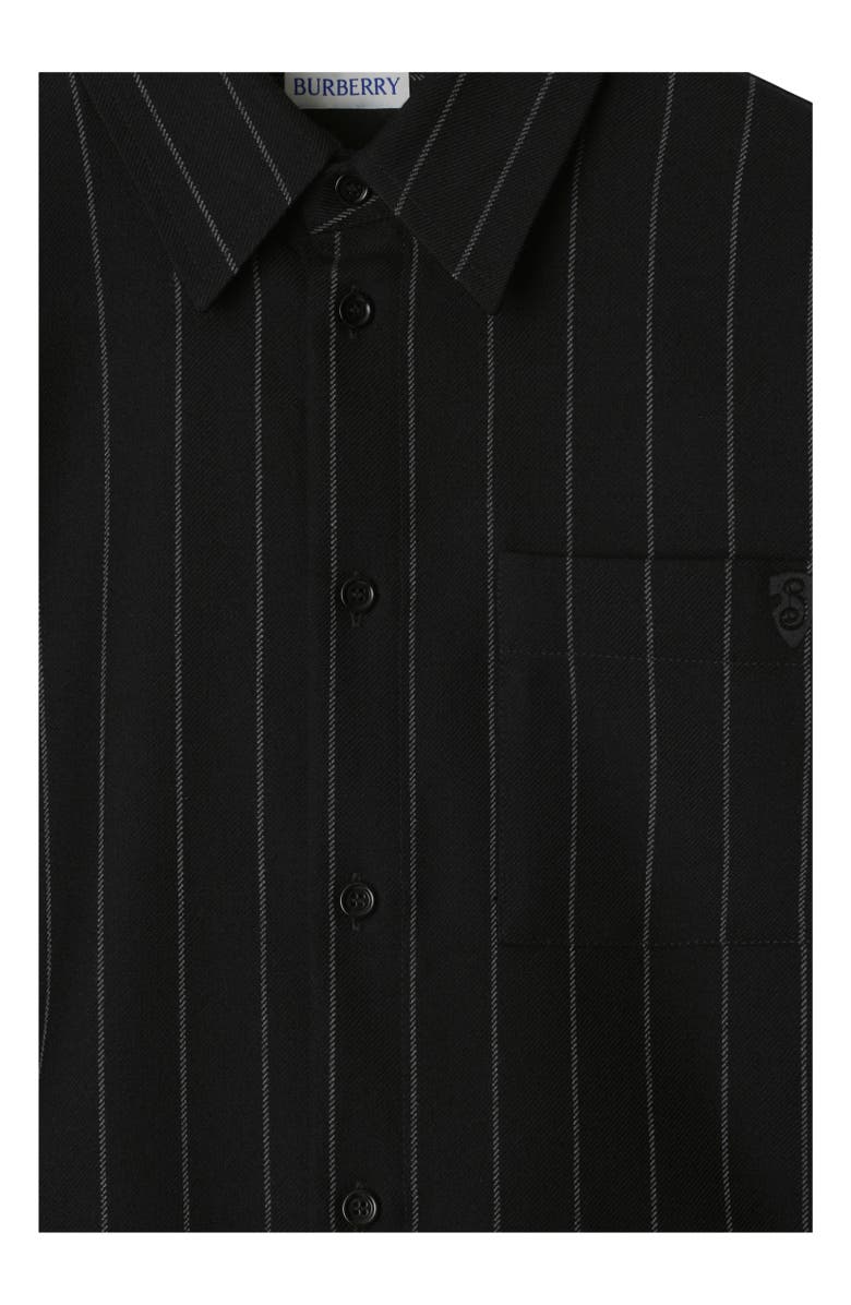 Burberry Cropped Pinstriped Wool Shirt, Alternate, color, 