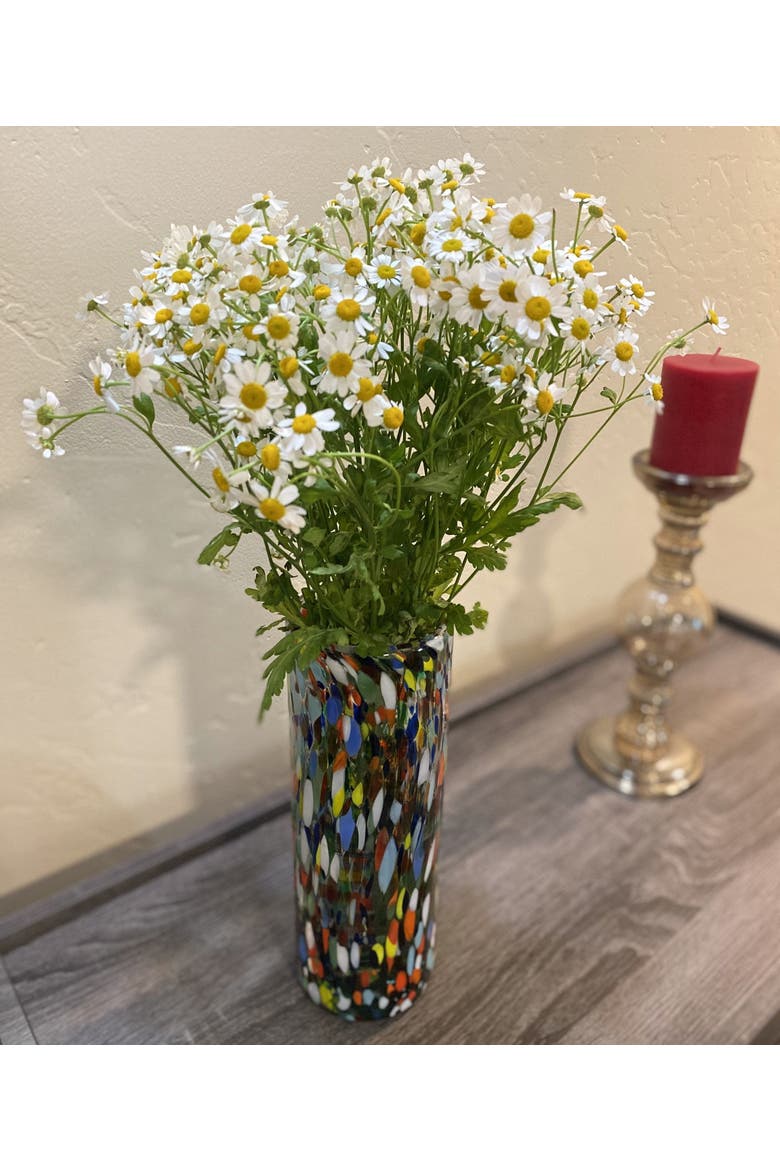 Hand Blown Glass Vase, Alternate, color, Confetti
