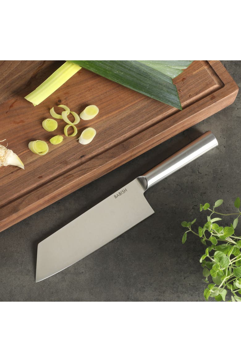 Clef Chef and Cleaver Hybrid Knife with High Carbon German Steel, Alternate, color, Stainless Steel