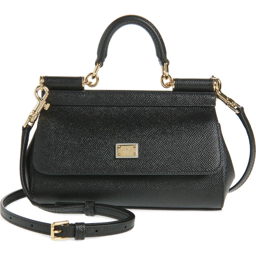 Dolce & Gabbana Dolce&gabbana Sicily Leather Top Handle Bag In 80999 Nero