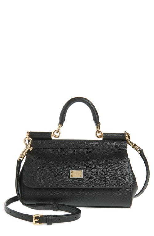 Dolce&Gabbana Sicily Leather Top Handle Bag in 80999 Nero at Nordstrom
