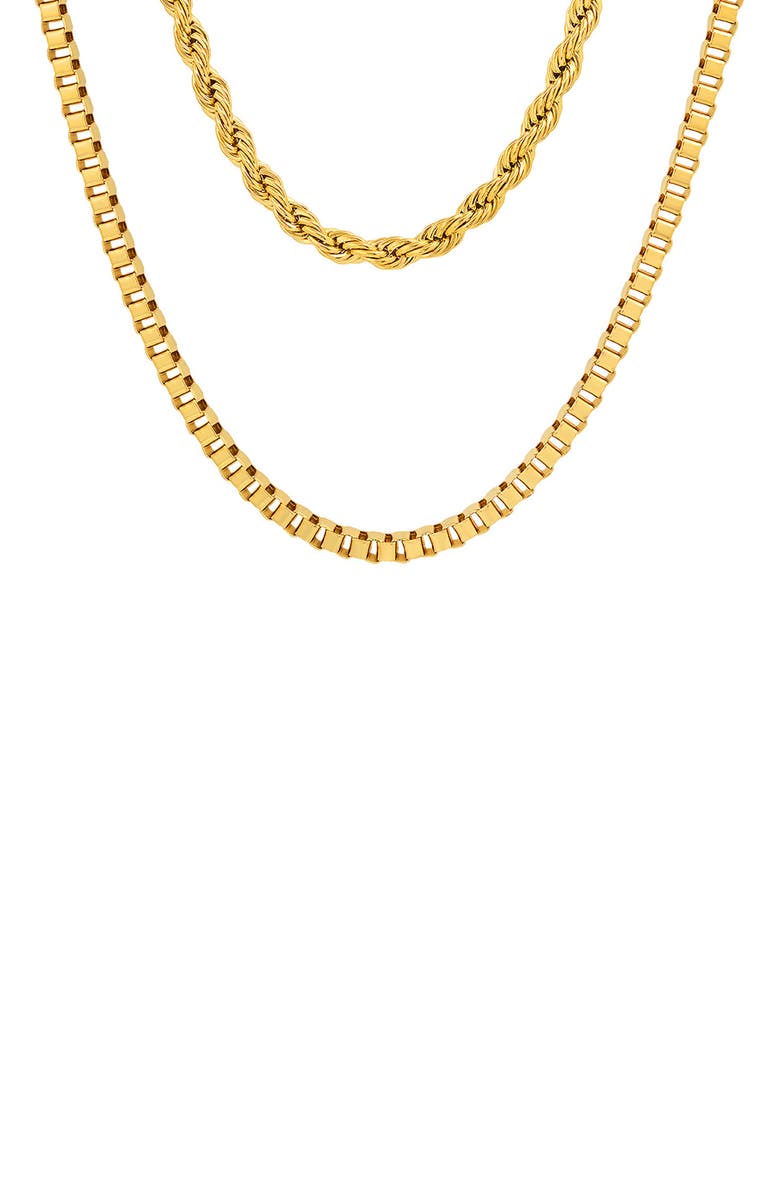 HMY JEWELRY Twist & Box Chain Necklace, Alternate, color, Yellow