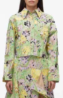 Flowerworks Embellished Cotton Twill Cropped Jacket
