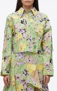 3.1 Phillip Lim Flowerworks Embellished Cotton Twill Cropped Jacket
