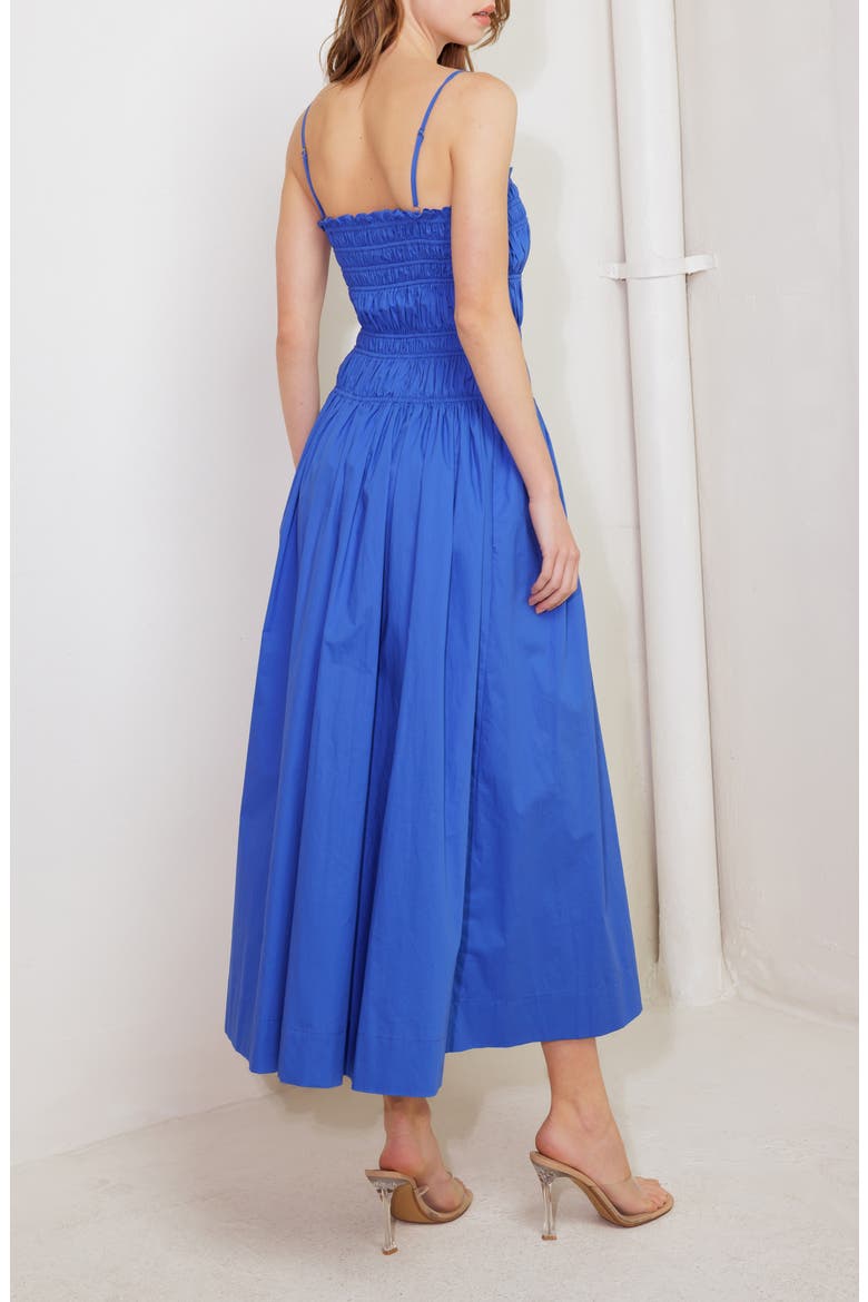 Shirred Cotton Maxi Sundress, Alternate, color, COBALT BLUE