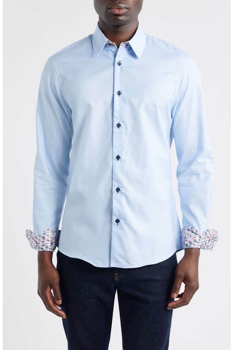 Sinai Collection Luxe Cotton Dress Shirt, Main, color, BLUE