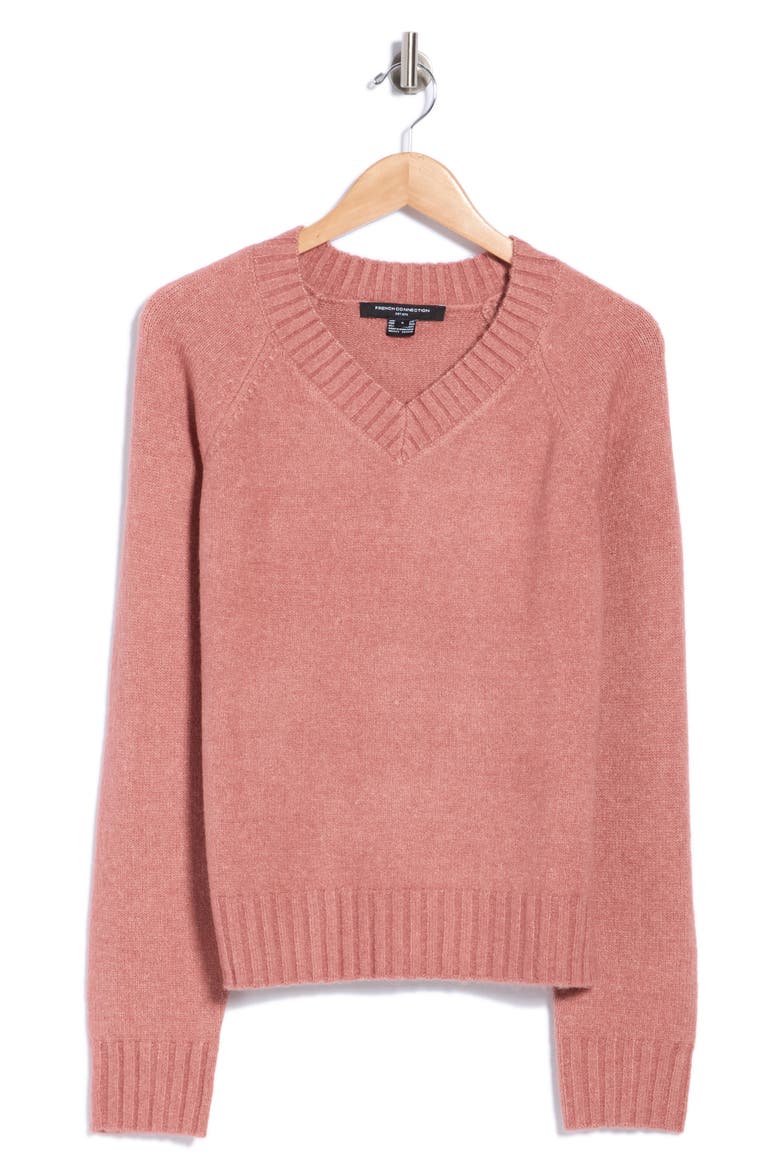 Suzie V-Neck Sweater, Alternate, color, ROSEWOOD1