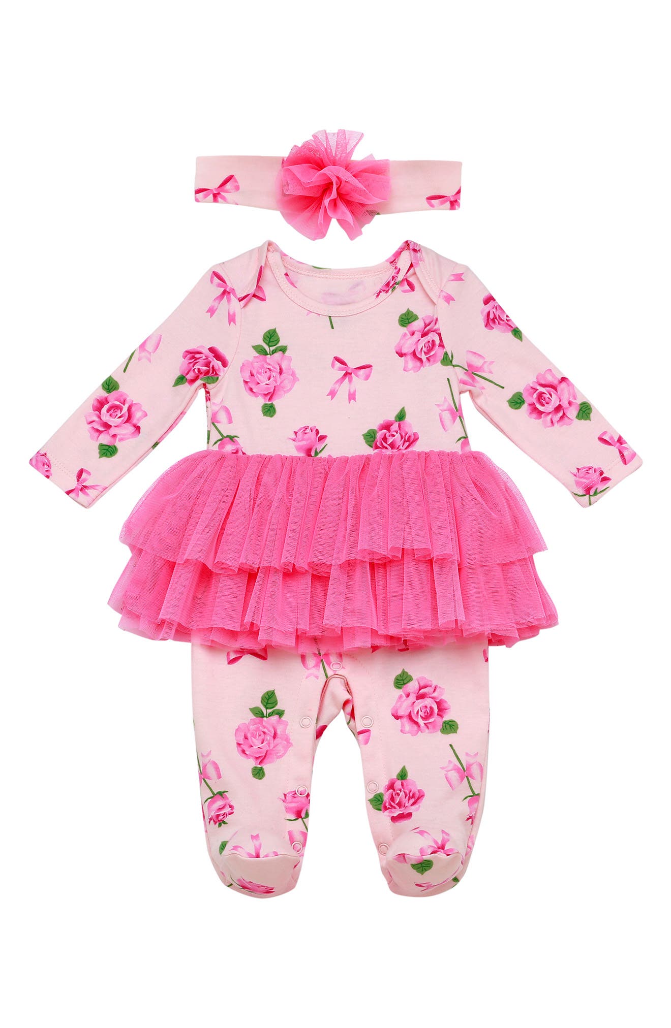 BABY STARTERS Floral Tutu Layette & Headband Set