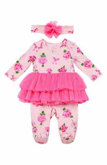 BABY STARTERS Floral Tutu Layette & Headband Set