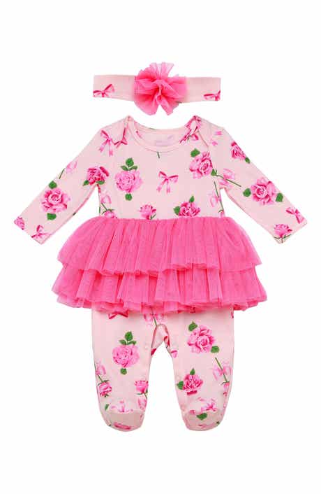 BABY STARTERS Floral Tutu Layette & Headband Set