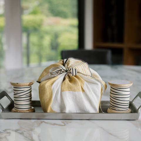 Stripped Ribbon in Cream & Black