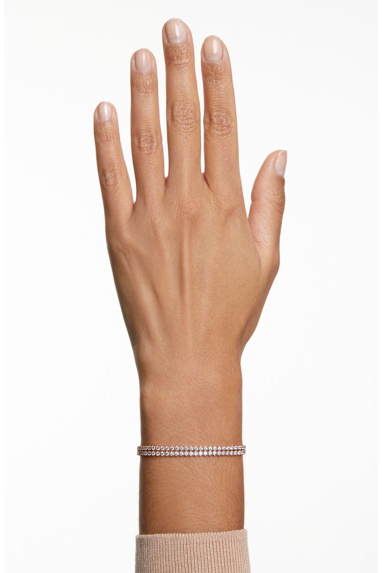 Matrix Double Crystal Slider Bracelet, Alternate, color, ROSE GOLD