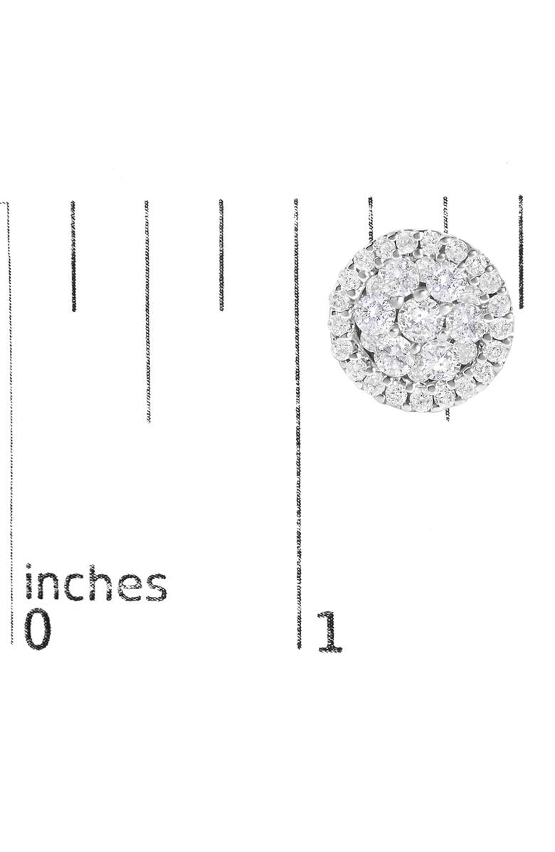 Haus of Brilliance 14K White Gold 1.0 Cttw Diamond Cluster Button Stud Earrings, Alternate, color, White
