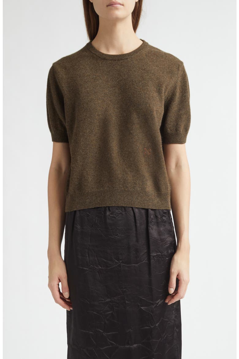Short Sleeve Cashmere Sweater, Main, color, CASTAGNA CASTAGNA