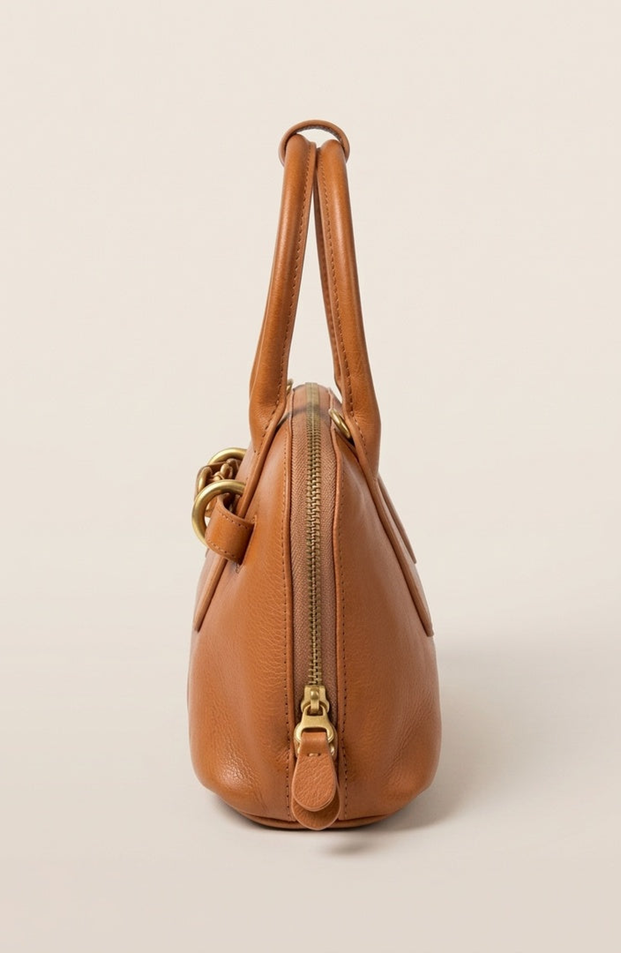 Modenaire Top Handle Leather Bag, Alternate, color, Cognac Brown