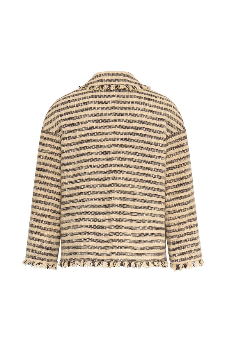 Striped Jacket With Palm Tree Embroidery, Alternate, color, Black / Sand