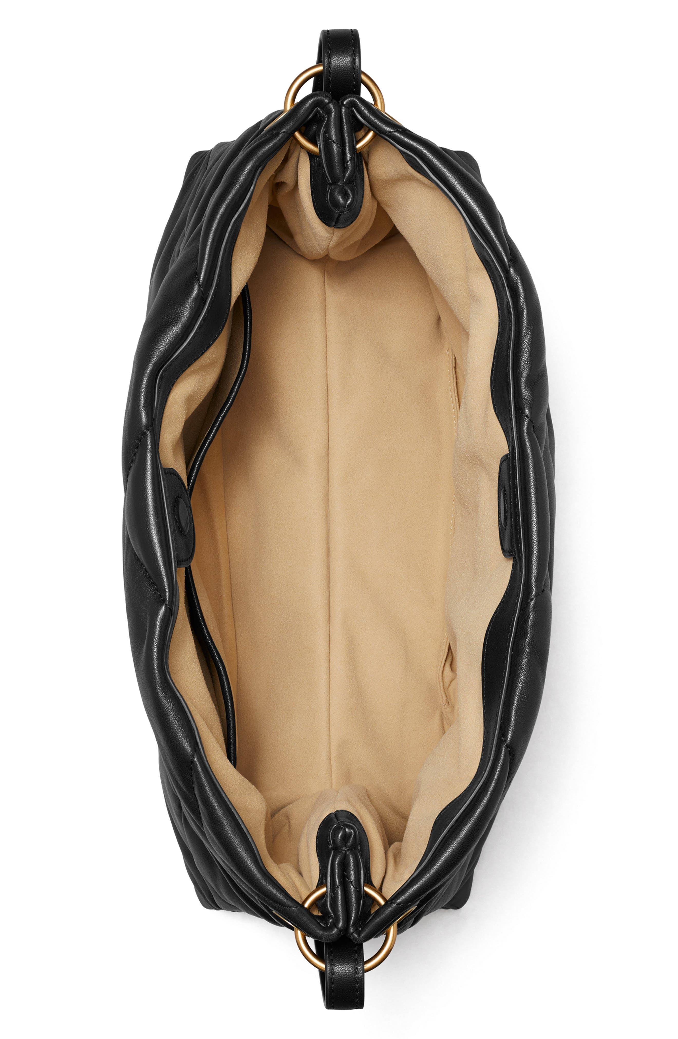 Tory Burch Kira Diamond Quilted Leather Tote, Alternate, color, Black