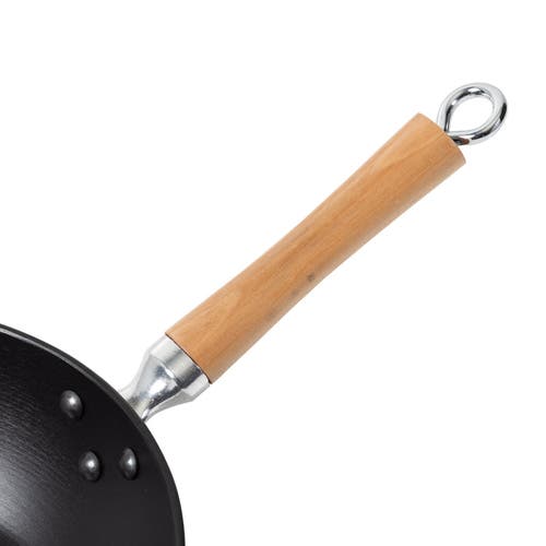 Joyce Chen Preseasoned Cast Iron Stir Fry Pan With Maple Handle, 11.5-inch In Black