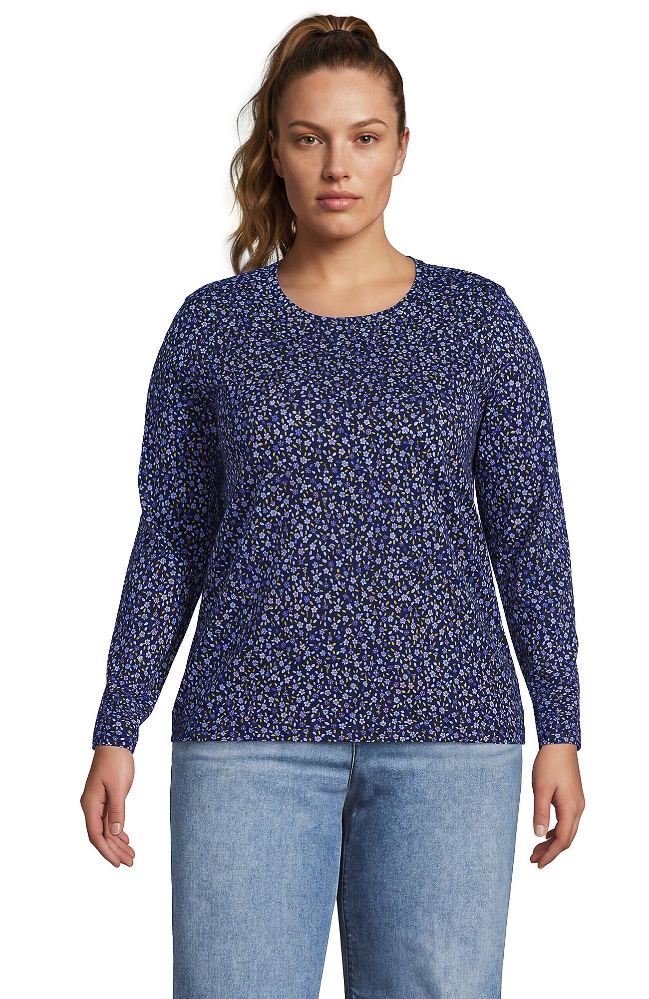 Clear Blue/Navy Ditsy Floral