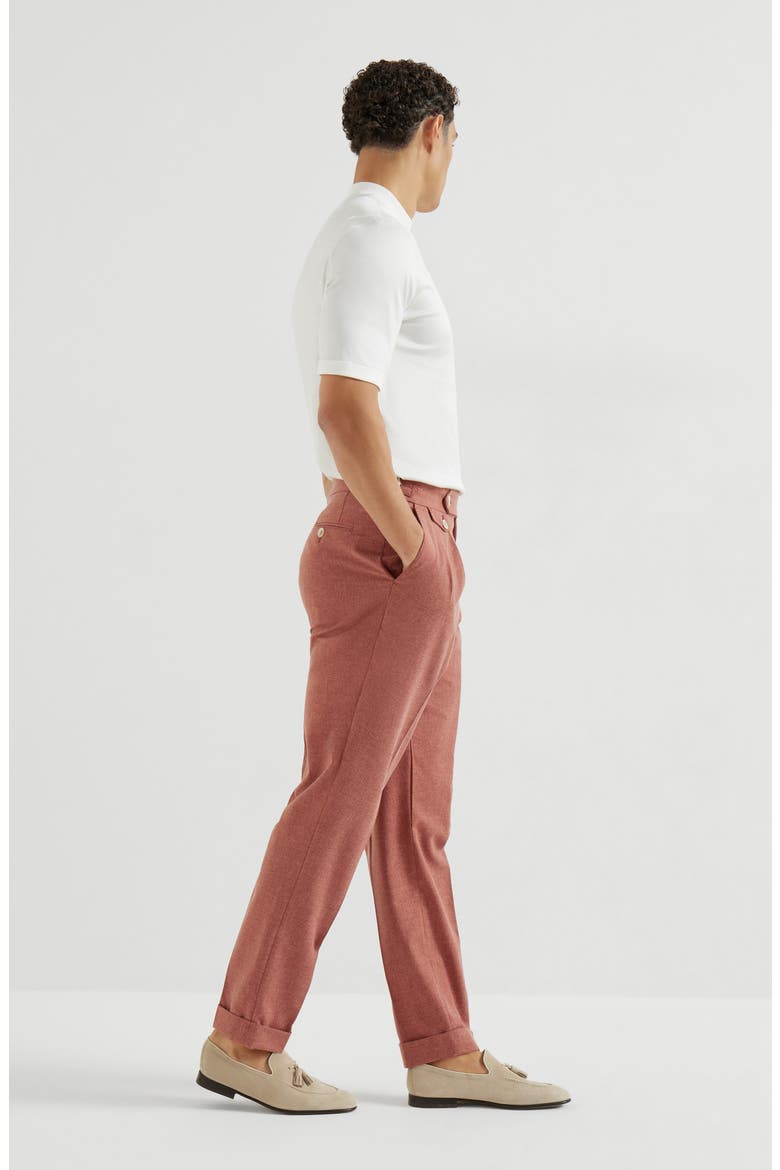 Trousers with double pleats and tabs, Alternate, color, Salmon