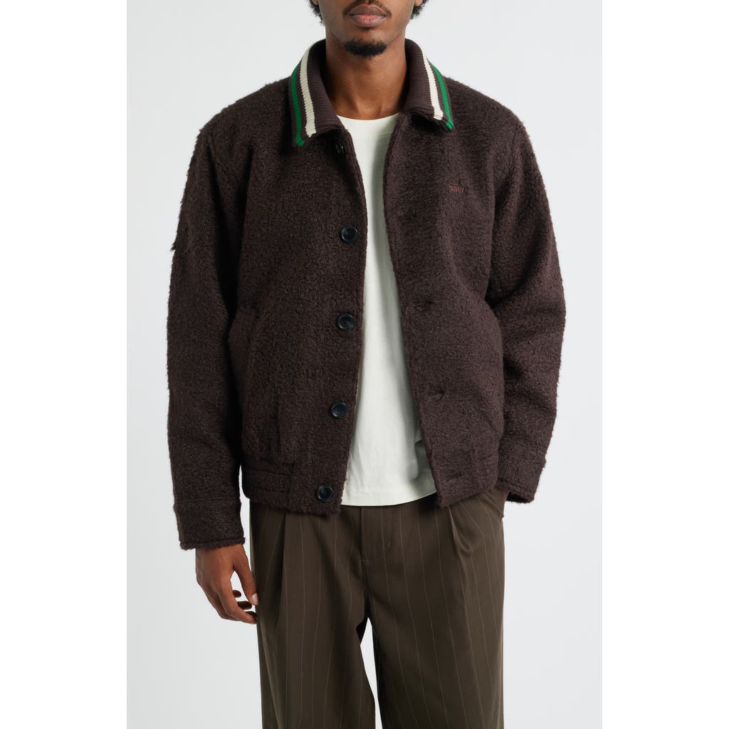 Obey Arden Fuzzy Blouson Jacket in Java Brown  product