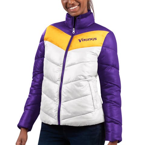 Women's G-III 4Her by Carl Banks  White/Purple Minnesota Vikings New Star Quilted Full-Zip Jacket