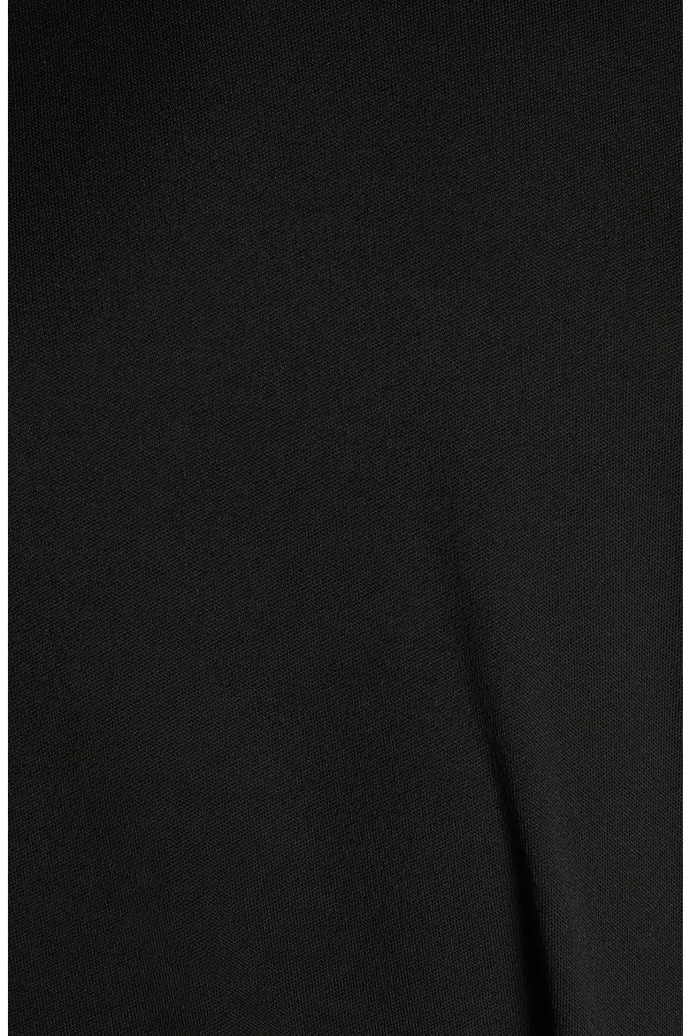 Gathered Waist Long Sleeve Jersey Dress, Alternate, color, BLACK