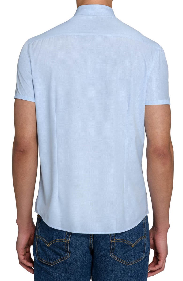 W.R.K Abstract Geo Performance Short Sleeve Button-Down Shirt, Alternate, color, Light Blue