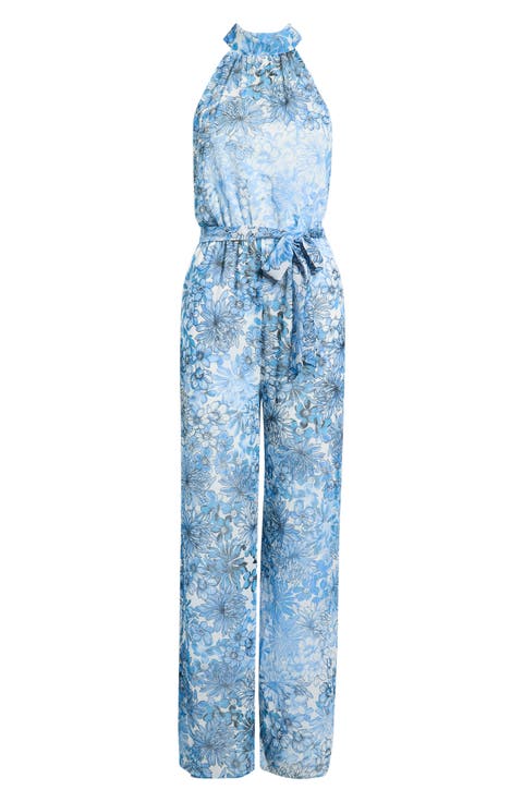 Tierra Floral Print Halter Jumpsuit