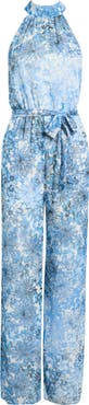 SUGARLIPS Tierra Floral Print Halter Jumpsuit