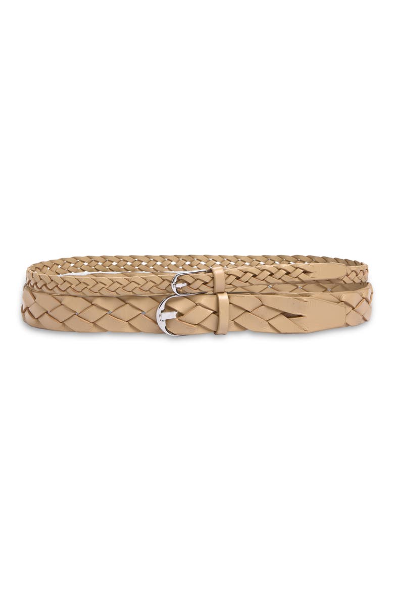Double Braid Leather Belt, Main, color, TAN SHORE
