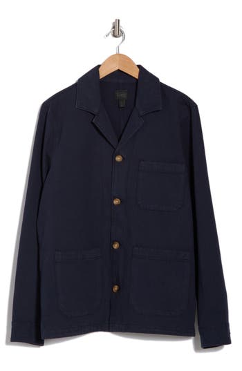 14TH & UNION 14TH & UNION STRIPE COTTON BUTTON-UP CHORE JACKET
