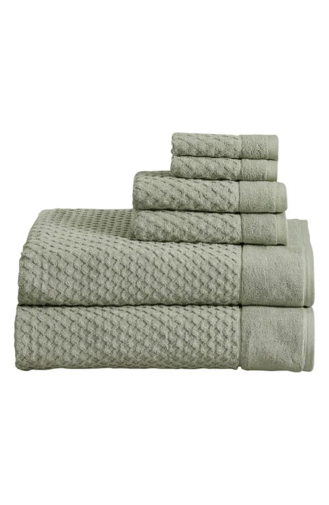 Diamond Waffle Texture 6-Piece Towel Set