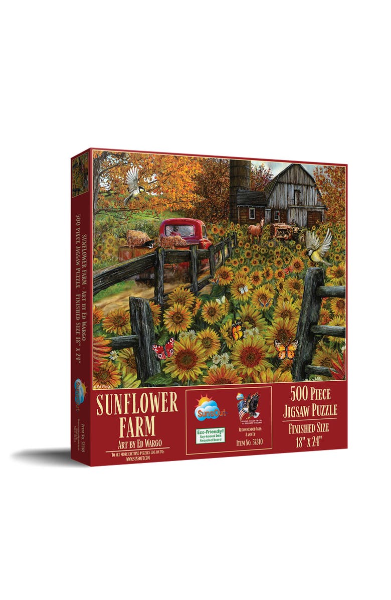 Sunsout Sunflower Farm 500 piece Jigsaw Puzzle for Adults, Main, color, Multicolor