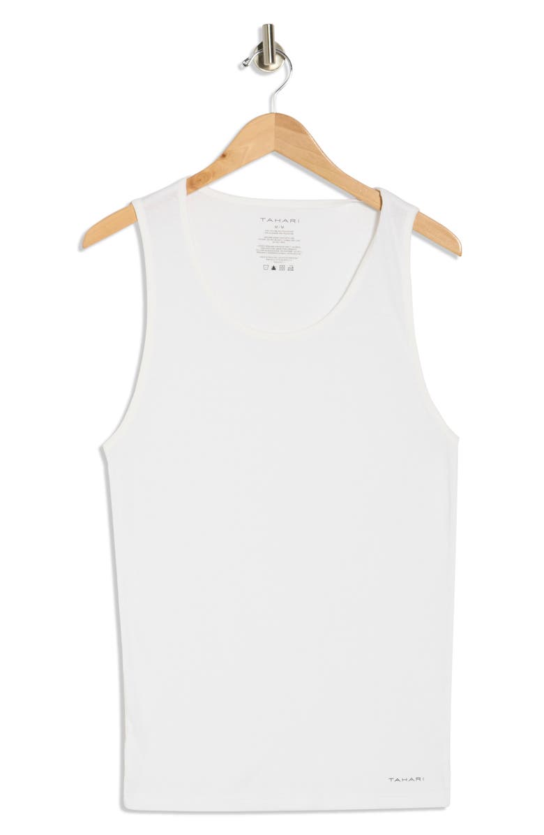 Tahari 5-Pack Cotton Blend Tanks, Main, color, Bright White