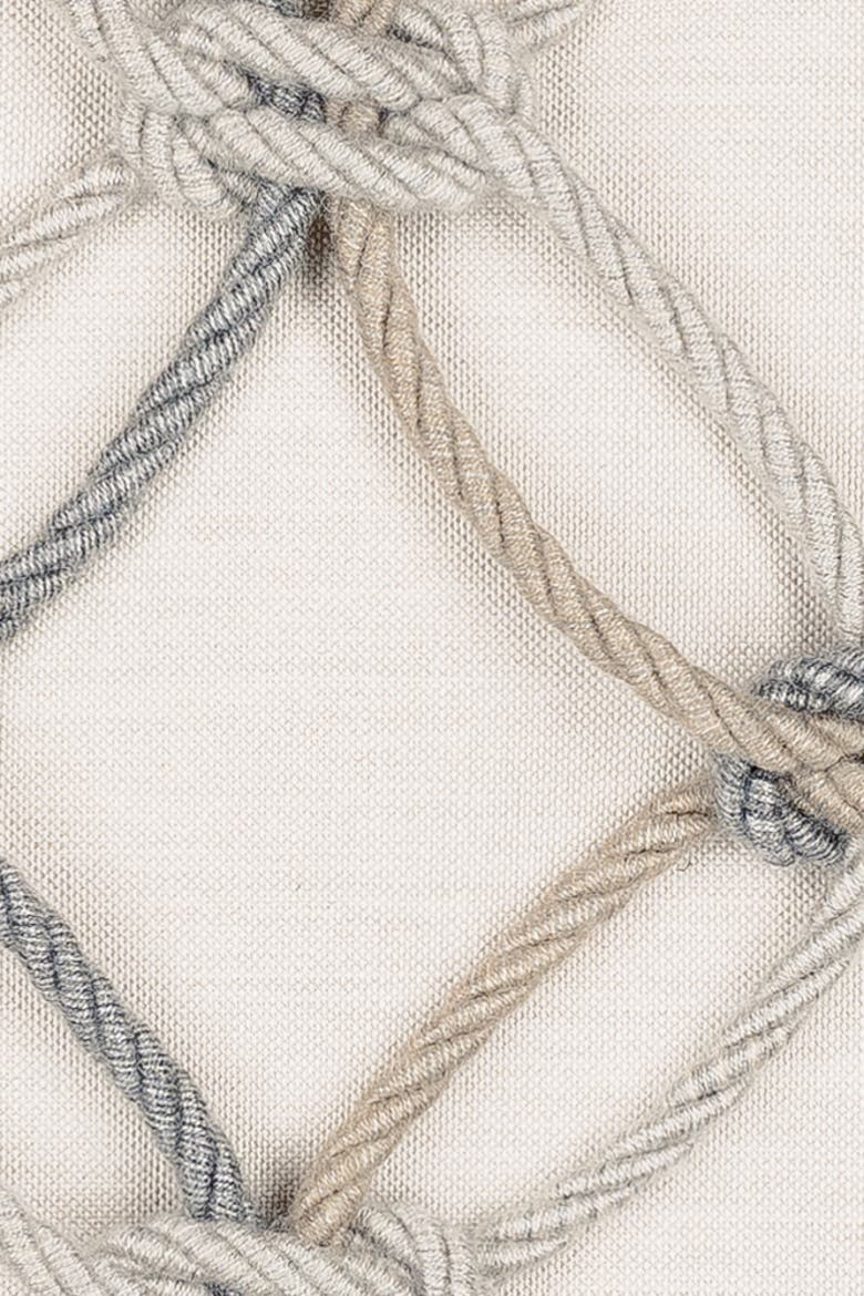 Rope Hand Knotted Macrame Indoor & Outdoor Woven Accent Pillow, 12x20, Alternate, color, Grigio
