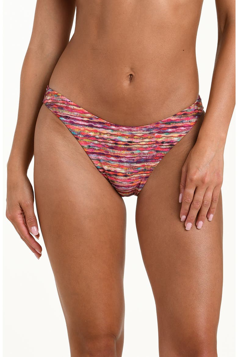 Shimmer Ripple French Cut Bikini Bottoms, Main, color, PINK MULTI